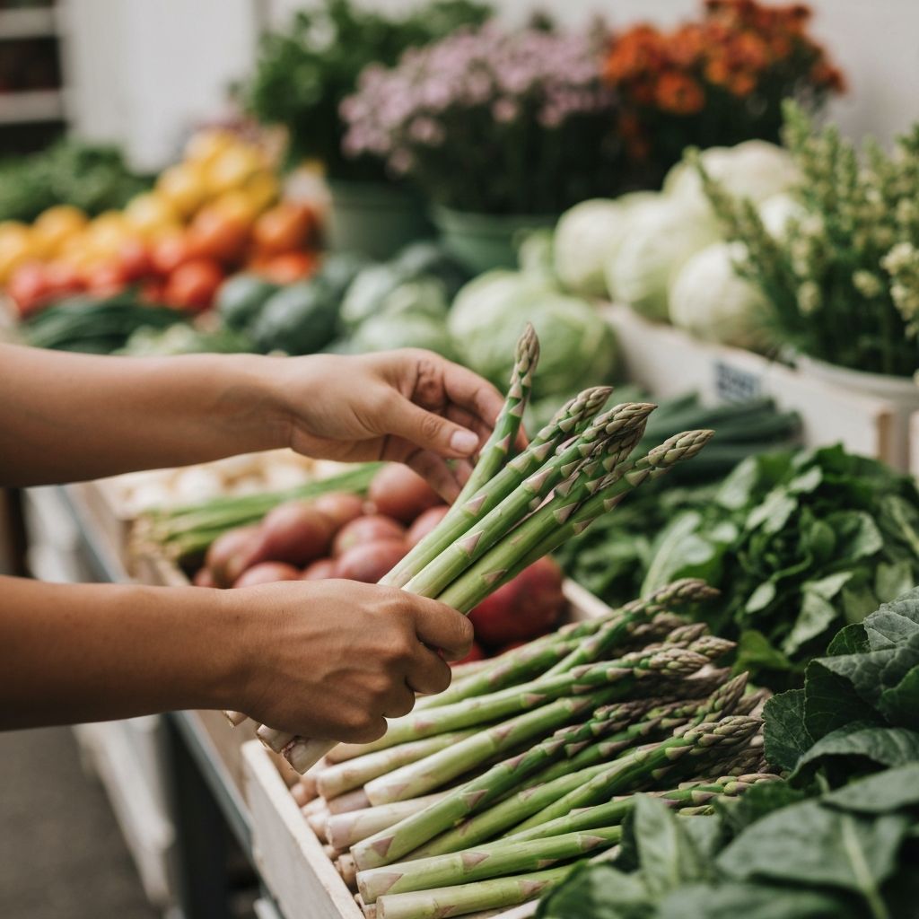 Persona eligiendo alimentos frescos